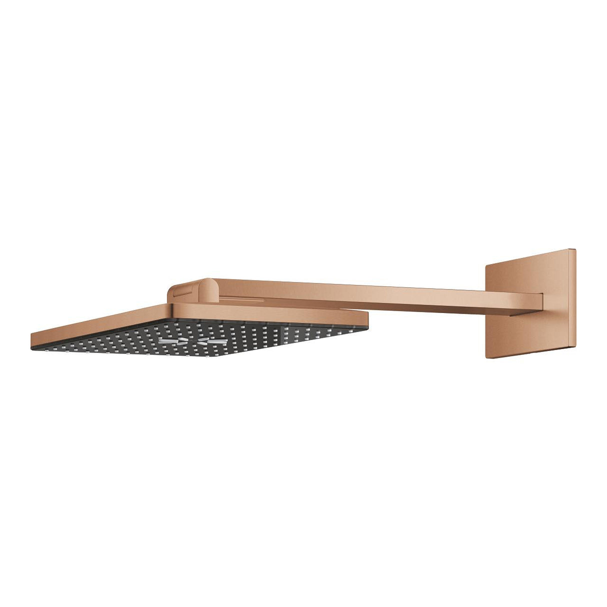 RAINSHOWER AQUA RECTANGULAR HEAD SHOWER SET 430 MM CEILING SHOWER ARM, 2 SPRAYS - GROHE  - (BRUSHED WARM SUNSET - G5 - RAINSHOWER - 400x230 mm - 16inchX9.2inch)