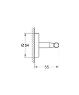 BAUCOSMOPOLITAN HOOK - GROHE-G2 -  ( CHROME - G2 - BAUCOSMOPOLITAN - 0x15 mm - 0inchX0.6inch )