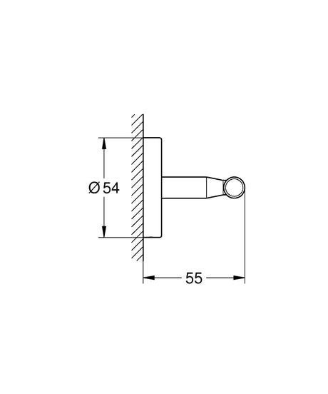 BAUCOSMOPOLITAN HOOK - GROHE-G2 -  ( CHROME - G2 - BAUCOSMOPOLITAN - 0x15 mm - 0inchX0.6inch )