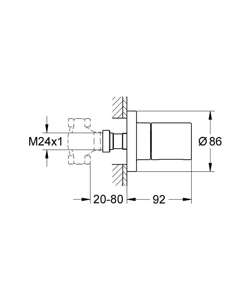GROHTHERM 3000 COSMOPOLITAN CONCEALED VALVE TRIM - GROHE -  ( CHROME - G4 - GROHTHERM 3000 - 0x0 mm - 0inchX0inch )