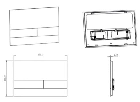 SS FLUSH PLATE - AQUANT -  ( BRUSHED GOLD -  - 0x0 mm - 0inchx0inch )