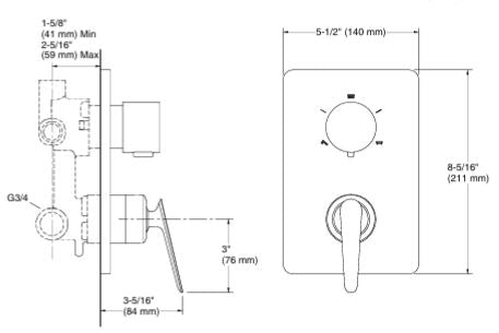 FLUENCE+ AT360 TRIM+ VALVE - KOHLER PREMIUM -  ( VIBRANT BRUSHED BRONZE - PREMIUM - 0x15 mm - 0inchX0.5inch )