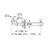EURODISC COSMOPOLITAN BATH SPOUT WITH DIVERTER - GROHE -  ( HARD GRAPHITE - G5 - EURODISC - 0x0 mm - 0inchX0inch )