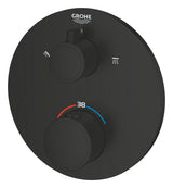 GROHTHERM THERMOSTATIC SHOWER MIXER FOR 2 OUTLETS WITH INTEGRATED SHUT OFF/DIVERTER VALVE - GROHE -  ( MATTE BLACK - G3 - GROHTHERM CONVENT. CONCEALED - 0x15 mm - 0inchX0.5inch )