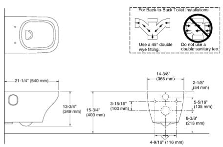 APT SQUARE WALL HUNG EWC W/O SC FOR 32410IN-0 - KOHLER POPULAR -  ( WHITE - POPULAR - 0x0 mm - 0inchX0inch )