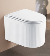GENERATION 3 WALL HUNG RIMLESS TORNADO QUIET - SWIRL FLUSHING WC WITH SLIM PREMIUM UF SEAT COVER - AQUANT - ( WHITE - - 495x360x363 mm - 19.8inchX14.4inchX14.52inch )