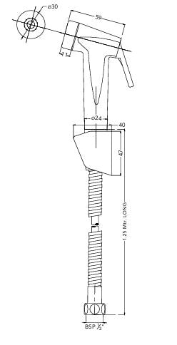 HEALTH FAUCET ABS W/METAL TUBE & HOOK - HINDWARE FAUCETS -  ( ROSE GOLD - SHOWER - 0x15 mm - 0inchX0.6inch )