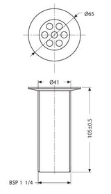 WASTE COUPLING 32 MM (FULL THREAD)- HINDWARE FAUCETS -  ( POLISHED CHROME - ADDONS - 0x32 mm - 0inchX1.3inch )