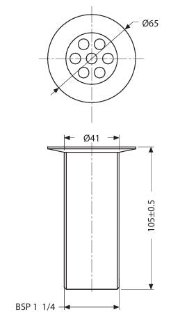 WASTE COUPLING 32 MM (FULL THREAD) - HINDWARE FAUCETS -  ( POLISHED CHROME - ADDONS - 0x32 mm - 0inchX1.3inch )