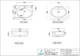 TABLE TOP BASIN - JAQUAR SWARE - ( WHITE - OPAL - 600x440 mm - 24inchX17.6inch )