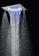HYDRA LED CEILING SHOWER 3 FLOW WITH INST KIT - LUXELET -  ( MATTE BLACK - TIBO - 550x500 mm - 22inchX20inch )
