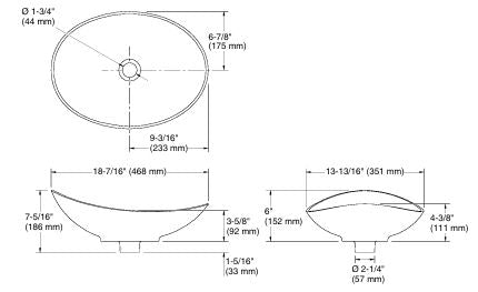 MYAM VESSEL COUNTER TOP W/B - KOHLER LUXURY -  ( SATIN BROZEN - LUXURY - 0x15 mm - 0inchX0.5inch )
