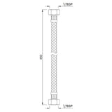 BRAIDED HOSES WITH 2 NUTS - JAQUAR FAUCETS - ( CHROME - ALLIED - 450x15 mm - 18inchX0.5inch )