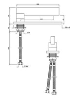CENTRE HOLE BASIN MIXER W/450MM PIPES - ARTIZE FAUCET -  ( CHROME - LINEA - 0x15 mm - 0inchX0.5inch )