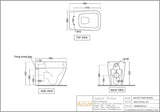 RIMLESS BACK TO WALL WC WITH UF SOFT CLOSE SLIM SEAT COVER - ARTIZE SWARE -  ( WHITE - ANGELO - 560x360 mm - 14.4inchX0inch )