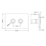 CILICA PNEUMATIC CONTROL PLATE GLASS BLACK - ARTIZE CISTERN -  ( BLACK CHROME - CILICA PNEUMATIC - 0x15 mm - 0inchX0.6inch )