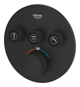 GROHTHERM SMARTCONTROL THERMOSTAT FOR CONCEALED INSTALLATION WITH 3 VALVES - GROHE -  ( PHANTOM BLACK - G4 - GROHTHERM - 0x15 mm - 0inchX0.5inch )