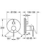 ESSENCE 1-HANDLE MIXER, 3-WAY DIVERTER - GROHE -  ( BRUSHED HARD GRAPHITE - G5 - ESSENCE - 0x15 mm - 0inchX0.6inch )