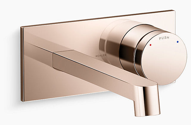COMPONENTS WALL-MOUNT BATHROOM SINK FAUCET WITH ROW SPOUT AND OYL HANDLE, 16.0 LPM - KOHLER LUXURY -  ( ROSE GOLD - LUXURY - 0x0 mm - 0inchX0inch )