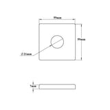 CP FLANGE SQUARE - VIKING -  ( CHR -  - 0x15 mm - 0inchX0.6inch )