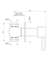 CONCEALED STOP COCK - ARTIZE FAUCET -  ( CHROME - KAVALIER - 0x15 mm - 0inchX0.5inch )