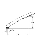 RAINSHOWER ECO 120 HAND SHOWER - GROHE -  ( CHROME - G5 - RAINSHOWER - 0x15 mm - 0inchX0.6inch )
