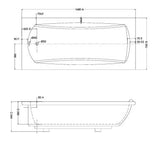 MARINA PLUS BATHTUB - HINDWARE -  ( STAR WHITE -  - 1680x765 mm - 67.2inchX30.6inch )