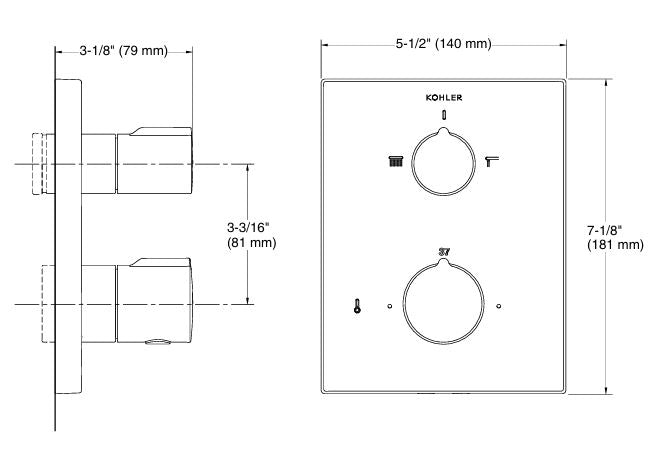 AUTO THERM REC BATH&SHWR TRIM - KOHLER PREMIUM -  ( ROSE GOLD - PREMIUM - 0x0 mm - 0inchX0inch )