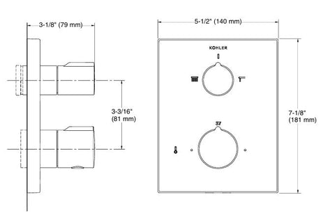 AUTO THERM REC BATH&SHWR TRIM - KOHLER PREMIUM -  ( ROSE GOLD - PREMIUM - 0x0 mm - 0inchX0inch )