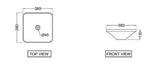 COUNTER TOP BASIN - JAQUAR SWARE - ( WHITE - LAGUNA - 380x380 mm - 15.2inchX15.2inch )