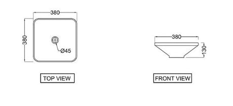 COUNTER TOP BASIN - JAQUAR SWARE - ( WHITE - LAGUNA - 380x380 mm - 15.2inchX15.2inch )