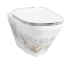 MODERNLIFE EDGE DECORATIVE WALL HUNG WITH SEAT COVER - KOHLER LUXURY -  ( VIBRANT FRENCH GOLD - LUXURY - 540x360 mm - 21.6inchX14.4inch )