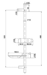 ROUND SLIDE SHOWER RAIL - AQUANT -  ( CHROME -  - 0x600 mm - 0inchX24inch )