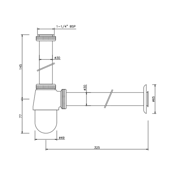 BOTTLE TRAP WITH FULLY CASTED BODY 32 MM - ESSCO FAUCET -  ( CHROME - ALLIED - 0x32 mm - 0inchX1.25inch )