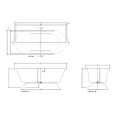 FREE STAND BATH TUB W/WASTE &GLD.OVRFLOW - JAQUAR WELLNESS - ( WHITE - QUEENS - 1702x787 mm - 68inchX31inch )