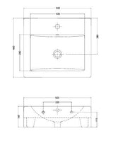 WASH BASIN TABLE TOP/WALL MOUNT ENIGMA - HINDWARE -  ( STAR WHITE - ITALIAN - 520x460 mm - 20.5inchX18inch )