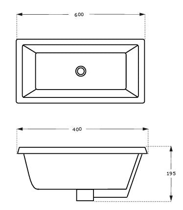 UNDER COUNTER WASH BASIN - AQUANT - ( WHITE - - 600x400 mm - 24inchX16inch )