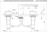 3-HOLE BASIN MIXER WITH CASTED SPOUT, ROUND - JAQUAR FAUCETS - ( CHROME - LAGUNA - 0x15 mm - 0inchX0.5inch )