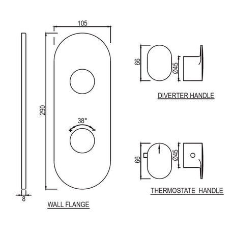 AQUAMAX EXPOSED PART KIT OF THERMOSTATIC SHOWER MIXER WITH 1-WAY OUTLET WITH SLEEVE (COMPATIBLE WITH ALD-661N)- JAQUAR FAUCETS - ( CHROME - OPAL PRIME - 0x20 mm - 0inchX0.75inch )
