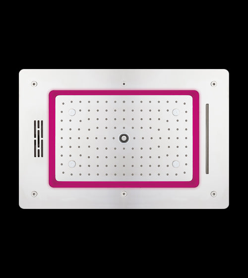 SS 4 FUNC.CEILING RAIN SHWR W/INST. KIT - AQUANT -  ( CHROME - CHROMOTHERAPY - 600x400 mm - 24inchX16inch )