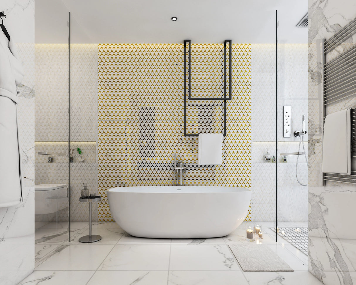 5012 WHITE & GOLD HL - CHINA TILES -  (  -  - 600x300 mm - 24inchX12inch )