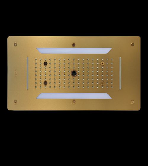 SS 4/FUNCTION CEILING SHOWER - AQUANT -  ( BRUSHED GOLD - CHROMOTHERAPY - 700x380 mm - 28inchX15.2inch )