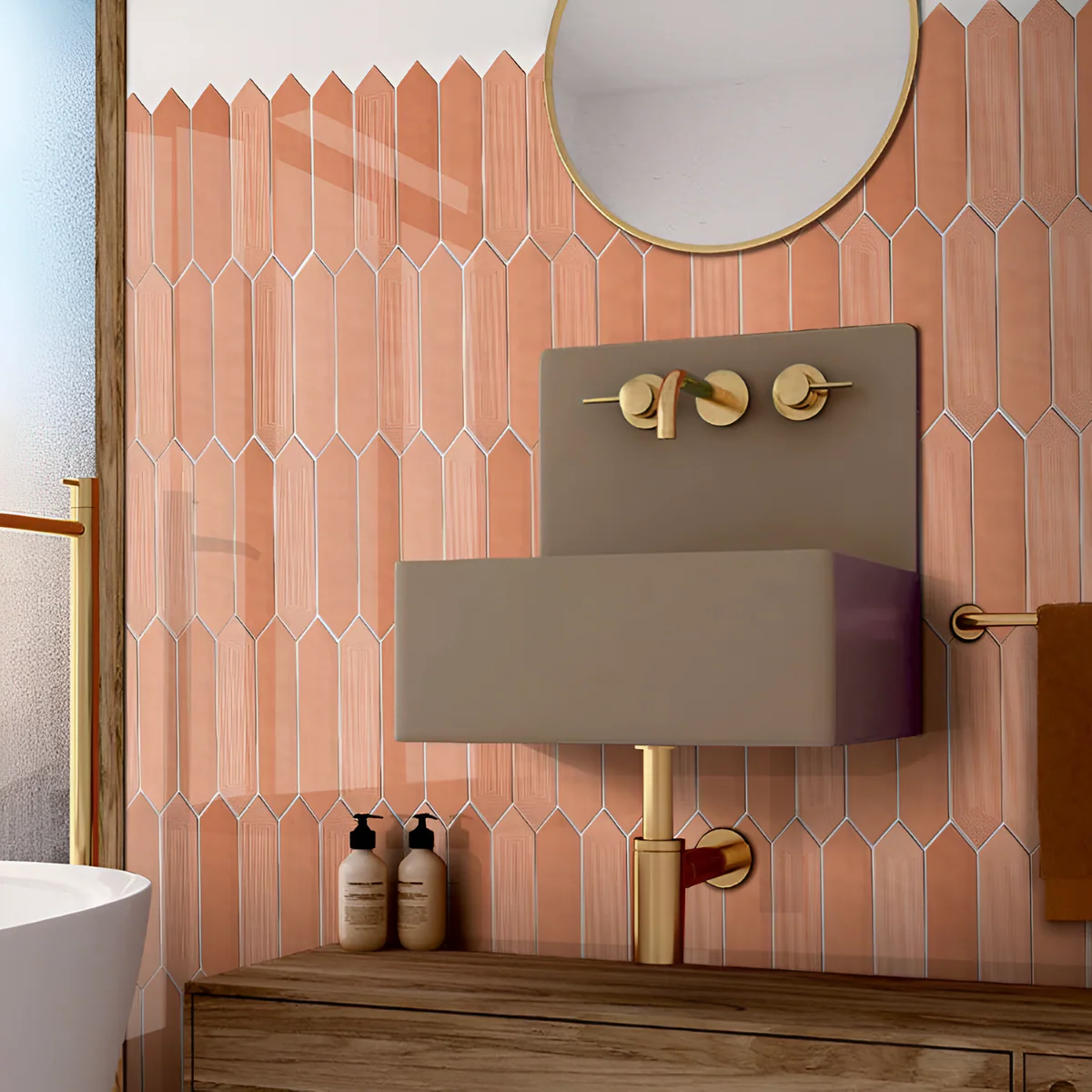 PICKET CORAL - COLORTILE -  (  - PICKET GLOSSY - 300x75 mm - 12inchX3inch )