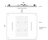 SS 3 FUNC CONC. CEILING RAIN SHWR W/INST. KIT FOR FALSE CEILING - AQUANT -  ( GRAPHITE GREY -  - 580x480 mm - 23.2inchX19.2inch )