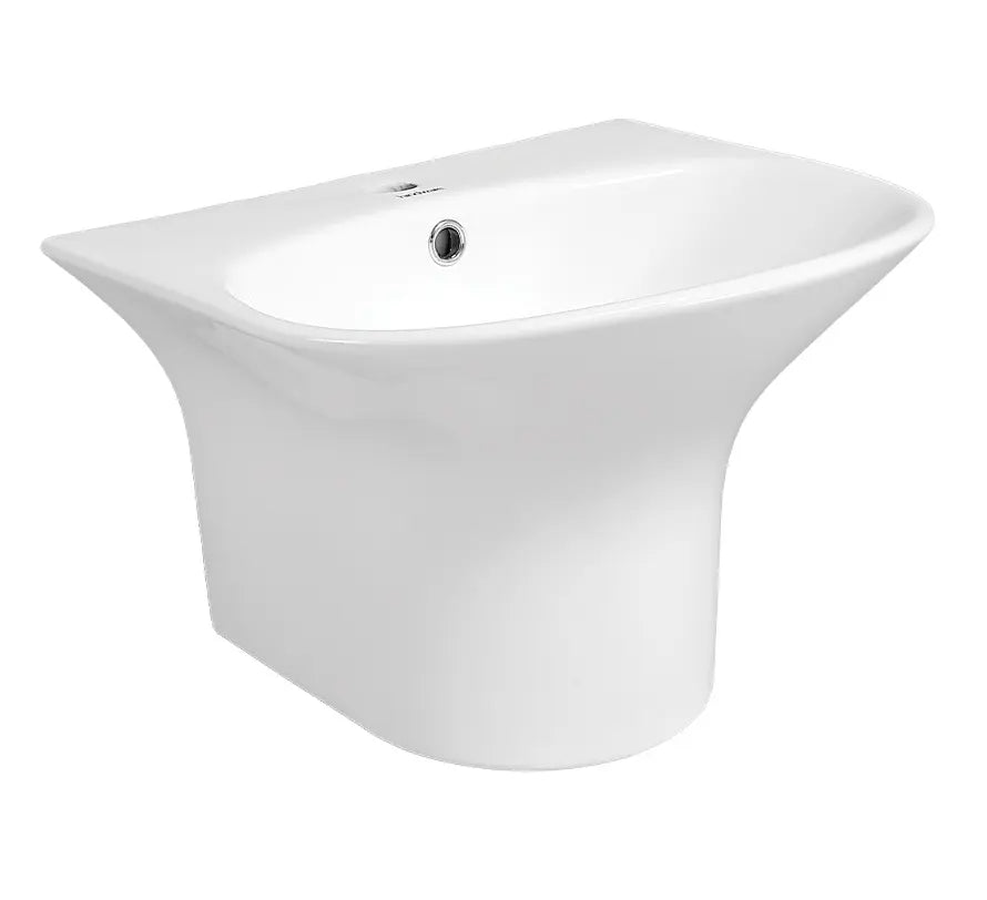 WASH BASIN ELEGANCEW/INTEGRATED PEDESTAL - HINDWARE -  ( STAR WHITE -  - 470x430 mm - 18.8inchX17.2inch )