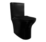 EWC ONE POECE CORA S-TRAP 220MM W/SOFT CLOSE SEAT COVER - HINDWARE -  ( MATT BLACK - CORA - 675x380 mm - 27inchX15.2inch )