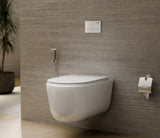 RIMLESS WALL MOUNTED EVITA WC W/SLIM UF SEAT COVER - HINDWARE -  ( STAR WHITE - ASCENT - 550x360 mm - 22inchX14.4inch )