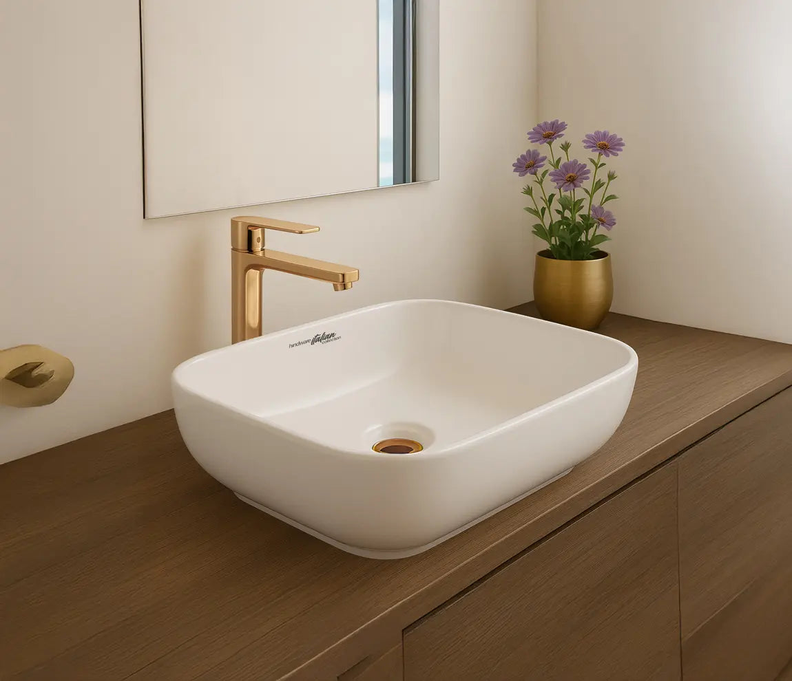 WASH BASIN TABLE TOP MARINA - HINDWARE -  ( STAR WHITE - MARINA - 450x400 mm - 18inchX16inch )