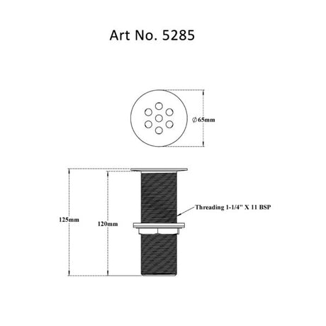 WASTE COUPLING H/T - VIKING -  ( POLISHED CHROME -  - 0x32 mm - 0inchX1.25inch )