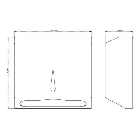 DISPENSER FOR PAPER TOWEL - VIKING -  ( POLISHED - SS 304 - 283x101 mm - 11.3inchx4inch )
